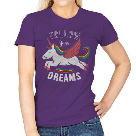 Forever Follow Your Dreams - Womens T-Shirts RIPT Apparel Small / Purple