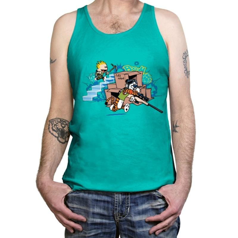 Fort Night - Tanktop Tanktop RIPT Apparel X-Small / Neon Blue