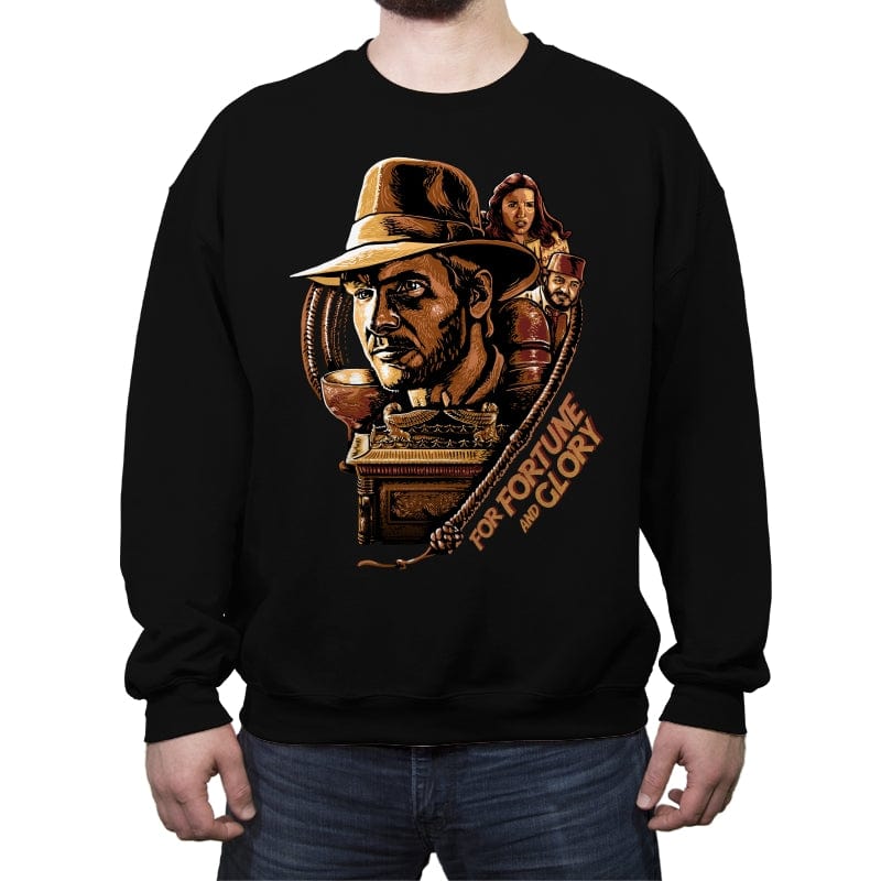 Fortune and Glory 2.0 - Crew Neck Sweatshirt Crew Neck Sweatshirt RIPT Apparel Small / Black