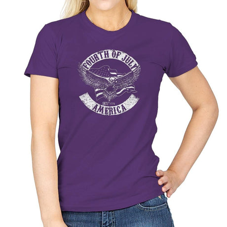 Fourth Of July - Star-Spangled - Womens T-Shirts RIPT Apparel Small / Purple