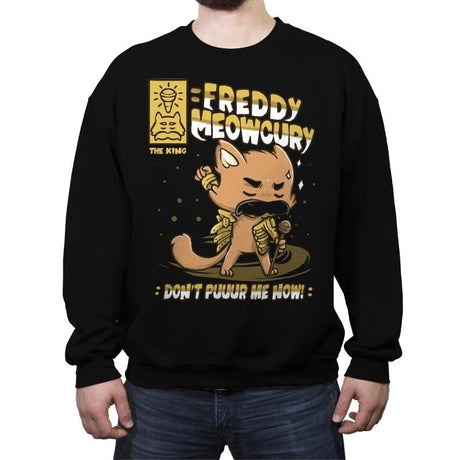 Freddy Meowcury - Crew Neck Sweatshirt Crew Neck Sweatshirt RIPT Apparel Small / Black