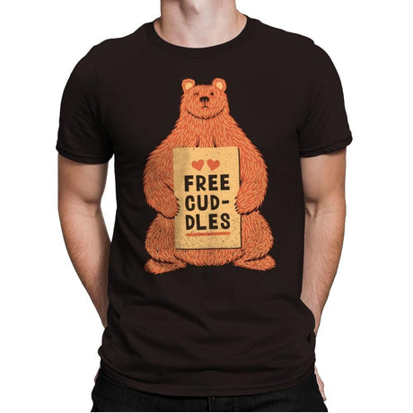 Free Cuddles - Mens Premium T-Shirts RIPT Apparel Small / Dark Chocolate