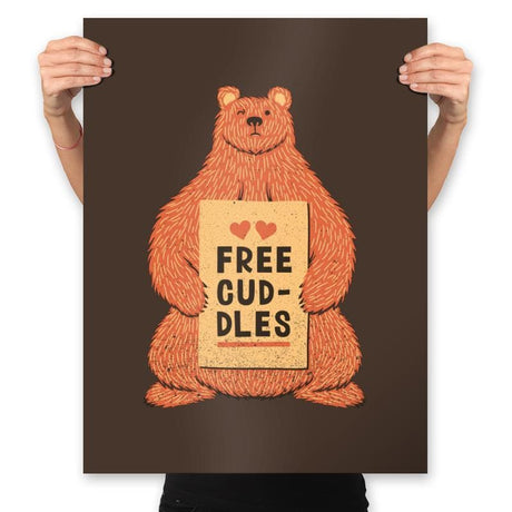 Free Cuddles - Prints Posters RIPT Apparel 18x24 / Dark Chocolate