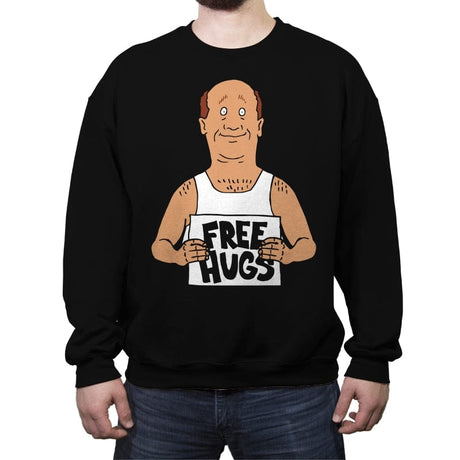 Free Hugs - Crew Neck Sweatshirt Crew Neck Sweatshirt RIPT Apparel Small / Black