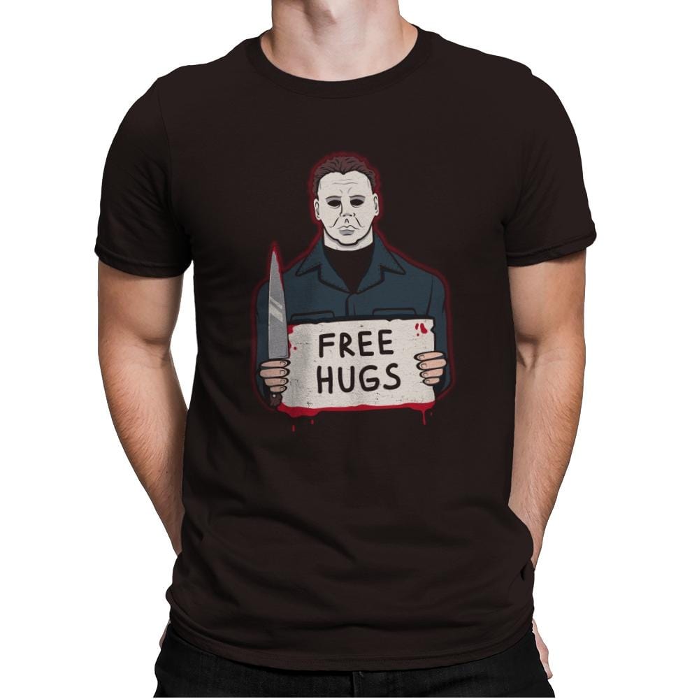 Free Hugs Yay - Mens Premium T-Shirts RIPT Apparel Small / Dark Chocolate