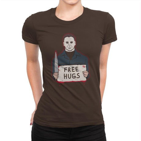 Free Hugs Yay - Womens Premium T-Shirts RIPT Apparel Small / Dark Chocolate