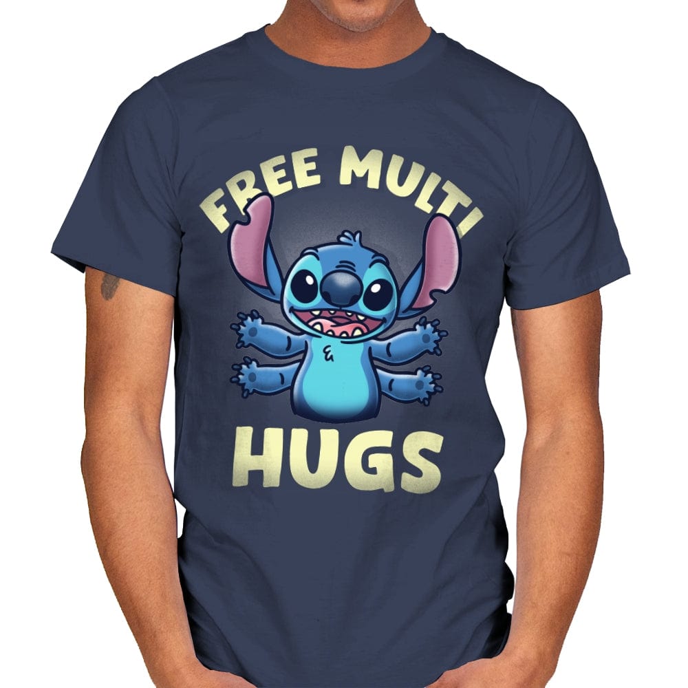 Free Multi Hugs - Mens T-Shirts RIPT Apparel Small / Navy