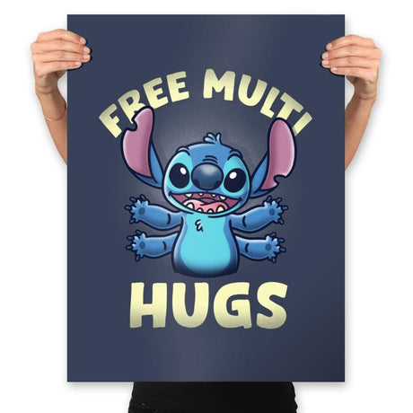 Free Multi Hugs - Prints Posters RIPT Apparel 18x24 / Navy