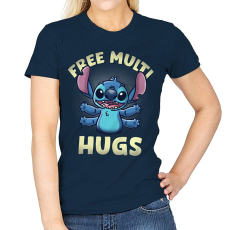 Free Multi Hugs - Womens T-Shirts RIPT Apparel Small / Navy