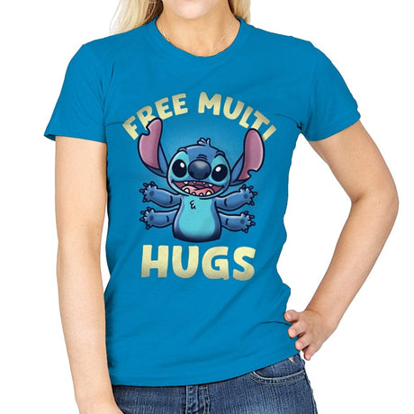 Free Multi Hugs - Womens T-Shirts RIPT Apparel Small / Sapphire