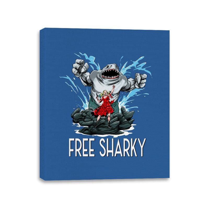 Free Sharky - Canvas Wraps Canvas Wraps RIPT Apparel 11x14 / Royal