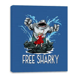 Free Sharky - Canvas Wraps Canvas Wraps RIPT Apparel 16x20 / Royal