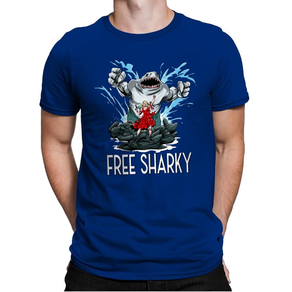 Free Sharky - Mens Premium T-Shirts RIPT Apparel Small / Royal