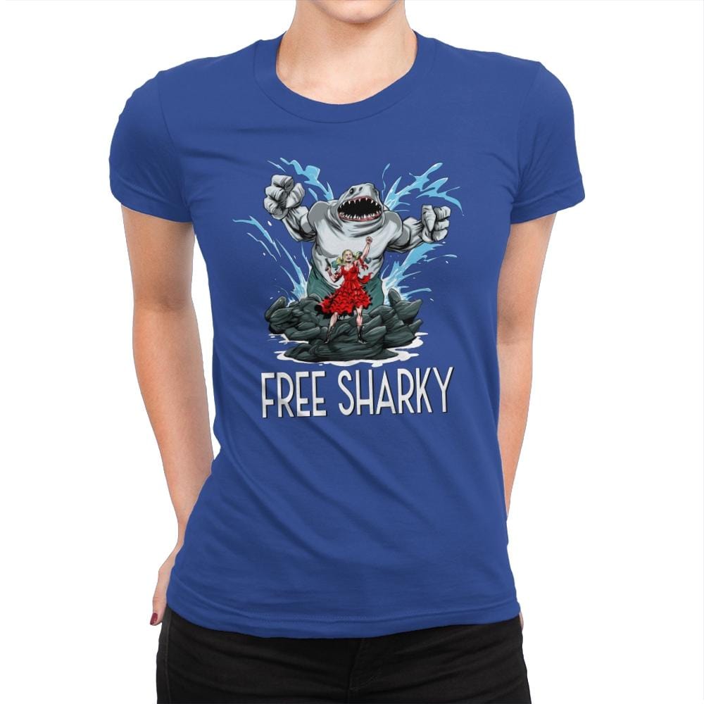 Free Sharky - Womens Premium T-Shirts RIPT Apparel Small / Royal