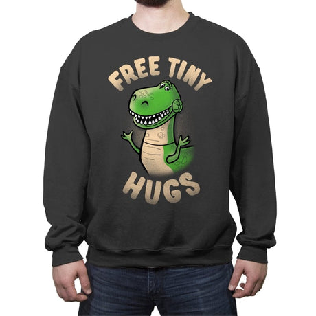 Free Tiny Hugs - Crew Neck Sweatshirt Crew Neck Sweatshirt RIPT Apparel Small / Charcoal