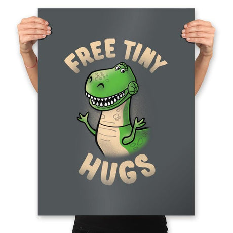 Free Tiny Hugs - Prints Posters RIPT Apparel 18x24 / Charcoal