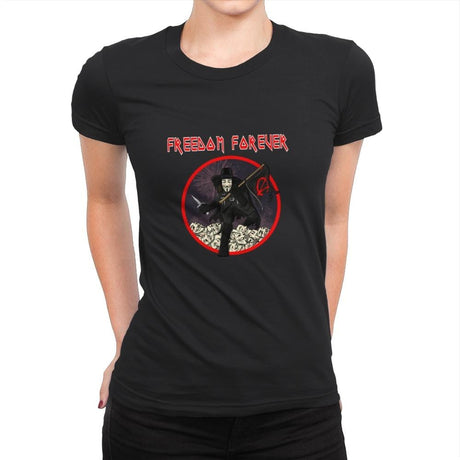 Freedom Forever - Womens Premium T-Shirts RIPT Apparel Small / Black