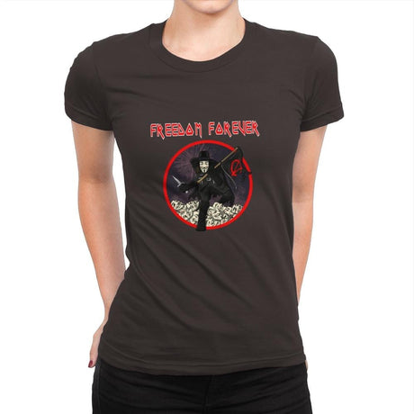 Freedom Forever - Womens Premium T-Shirts RIPT Apparel Small / Dark Chocolate