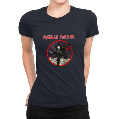 Freedom Forever - Womens Premium T-Shirts RIPT Apparel Small / Midnight Navy