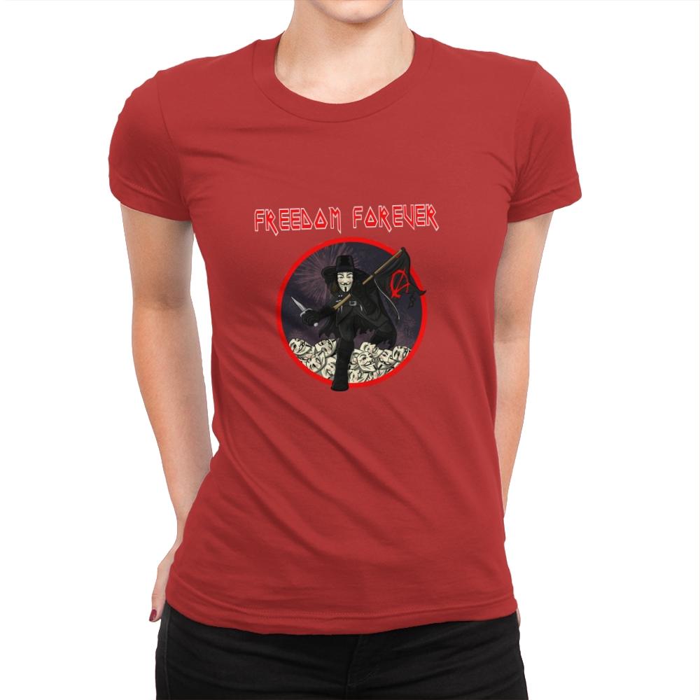 Freedom Forever - Womens Premium T-Shirts RIPT Apparel Small / Red