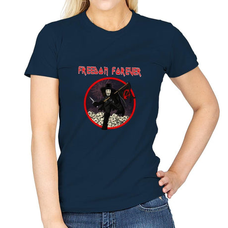Freedom Forever - Womens T-Shirts RIPT Apparel Small / Navy