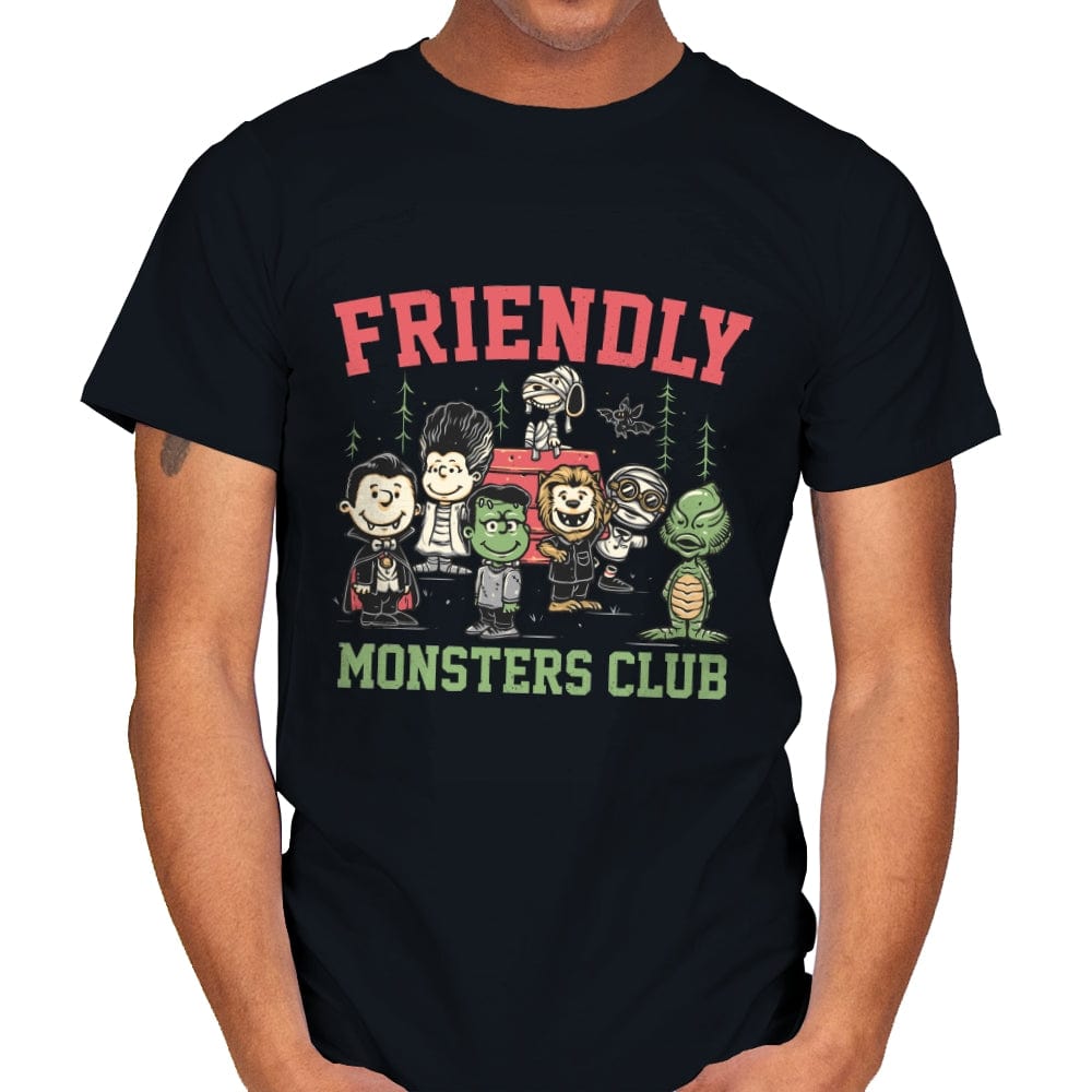 Friendly Monsters Club - Mens T-Shirts RIPT Apparel Small / Black