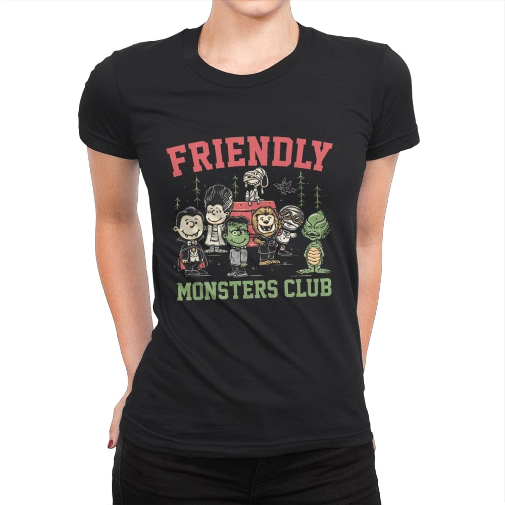 Friendly Monsters Club - Womens Premium T-Shirts RIPT Apparel Small / Black