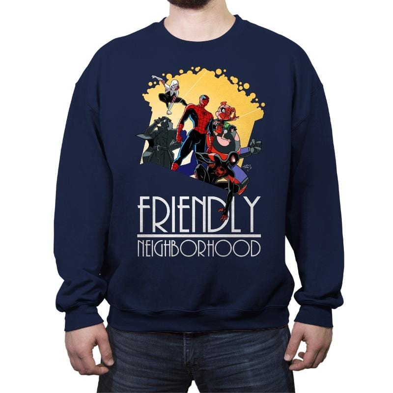 Friendly Neighborhood - Anytime - Crew Neck Sweatshirt Crew Neck Sweatshirt RIPT Apparel Small / Navy
