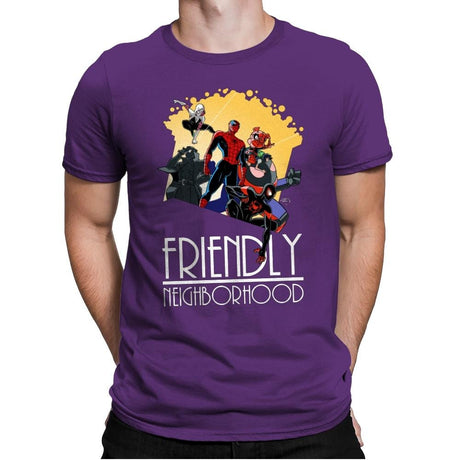 Friendly Neighborhood - Anytime - Mens Premium T-Shirts RIPT Apparel Small / Purple Rush