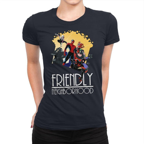 Friendly Neighborhood - Anytime - Womens Premium T-Shirts RIPT Apparel Small / Navy