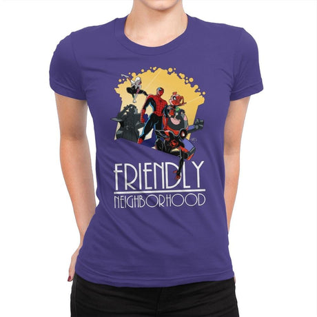 Friendly Neighborhood - Anytime - Womens Premium T-Shirts RIPT Apparel Small / Purple Rush