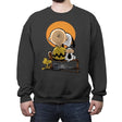 Friends Gazing at the Moon - Crew Neck Sweatshirt Crew Neck Sweatshirt RIPT Apparel Small / Charcoal