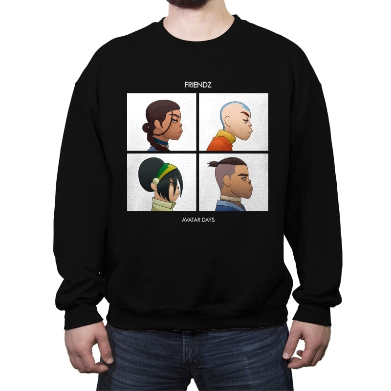 Friendz - Crew Neck Sweatshirt Crew Neck Sweatshirt RIPT Apparel Small / Black