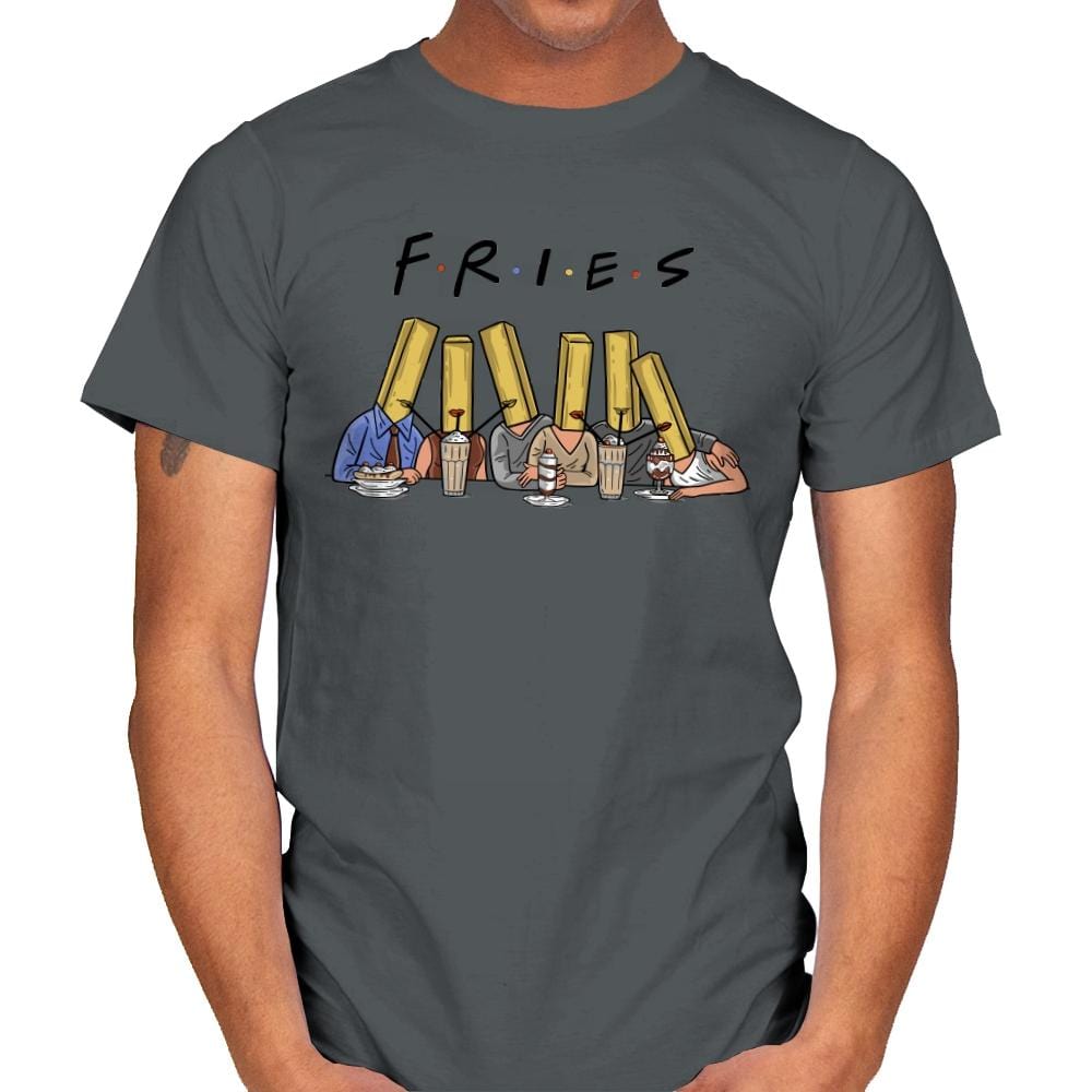 Fries with friends - Mens T-Shirts RIPT Apparel Small / Charcoal