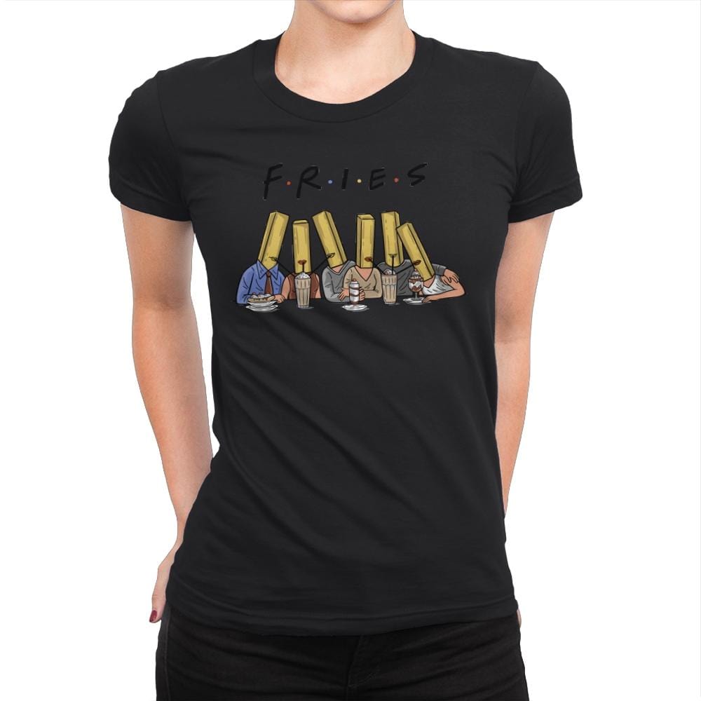 Fries with friends - Womens Premium T-Shirts RIPT Apparel Small / Black
