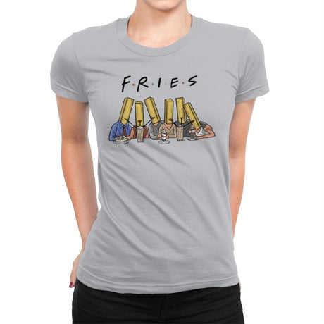 Fries with friends - Womens Premium T-Shirts RIPT Apparel Small / Silver