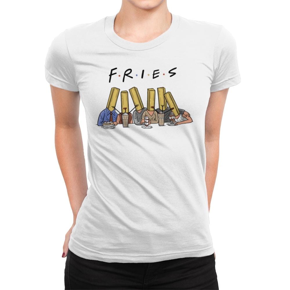 Fries with friends - Womens Premium T-Shirts RIPT Apparel Small / White