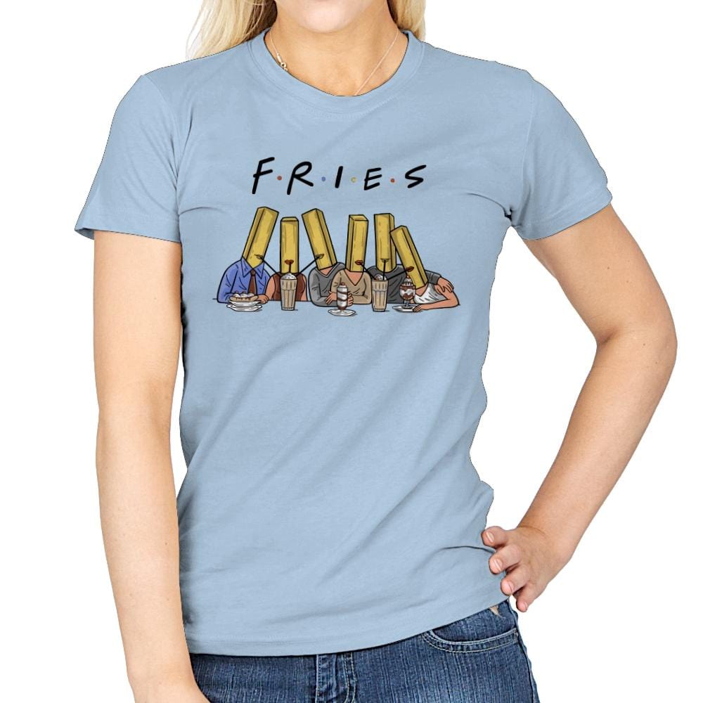 Fries with friends - Womens T-Shirts RIPT Apparel Small / Light Blue