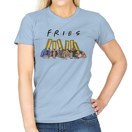 Fries with friends - Womens T-Shirts RIPT Apparel Small / Light Blue