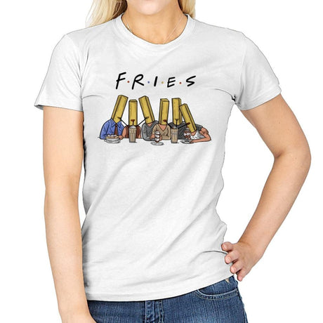 Fries with friends - Womens T-Shirts RIPT Apparel Small / White