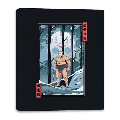 Fright Night Sumo: Ukiyo-e Jason - Canvas Wraps Canvas Wraps RIPT Apparel 16x20 / Black