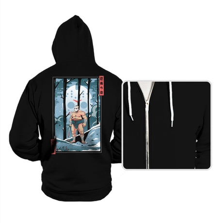 Fright Night Sumo: Ukiyo-e Jason - Hoodies Hoodies RIPT Apparel Small / Black