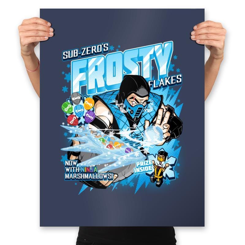 Frosty Flakes Cereal - Anytime - Prints Posters RIPT Apparel 18x24 / Navy
