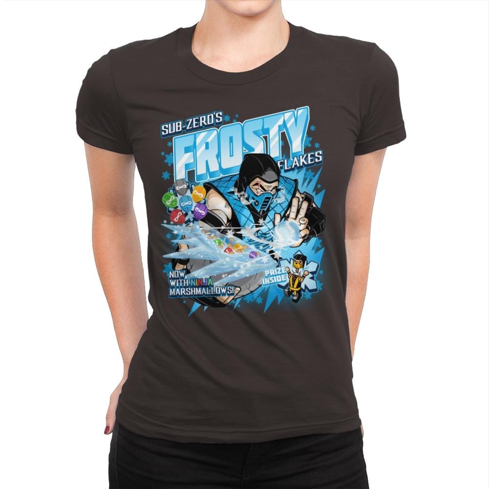 Frosty Flakes Cereal - Anytime - Womens Premium T-Shirts RIPT Apparel Small / Dark Chocolate