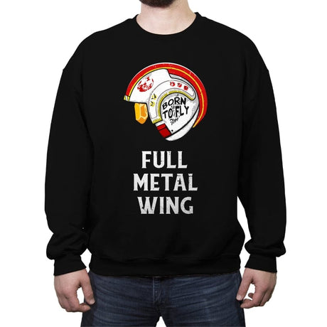 Full Metal Wing - Crew Neck Sweatshirt Crew Neck Sweatshirt RIPT Apparel Small / Black