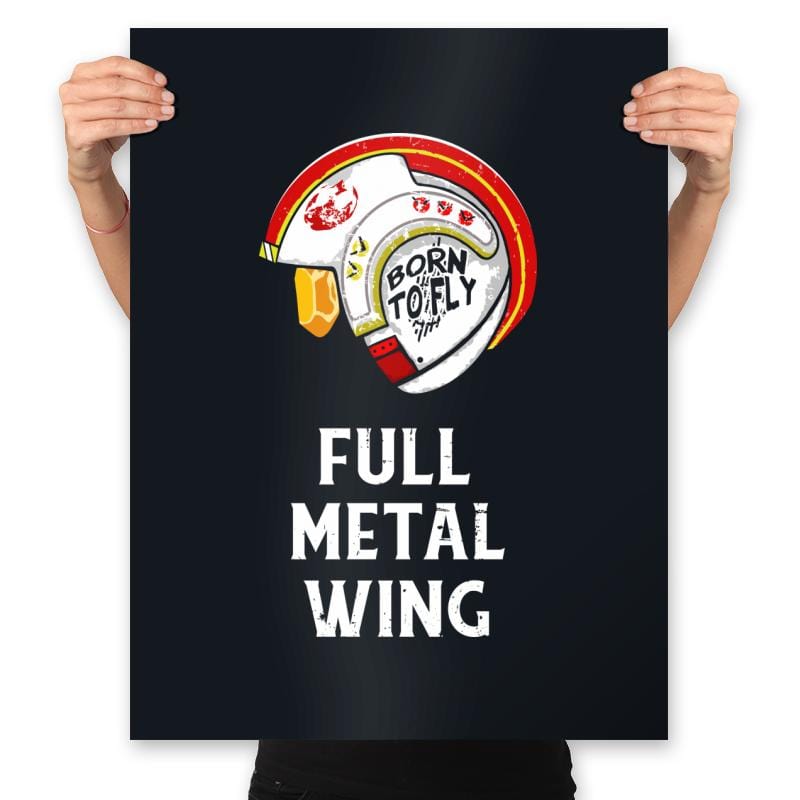 Full Metal Wing - Prints Posters RIPT Apparel 18x24 / Black