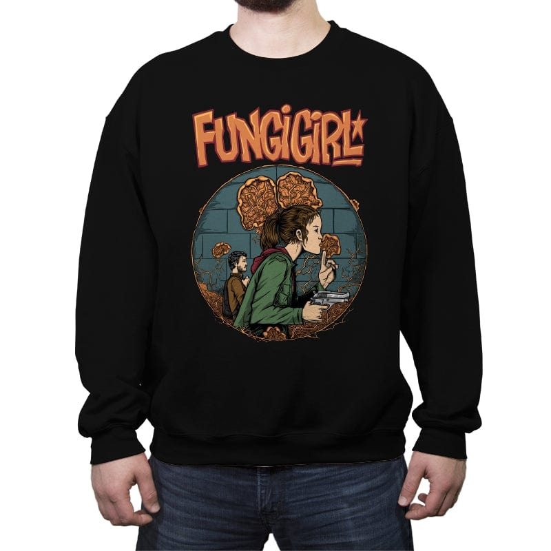 Fungi Girl - Crew Neck Sweatshirt Crew Neck Sweatshirt RIPT Apparel Small / Black