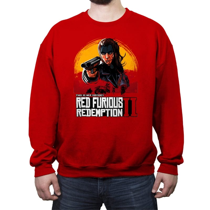 Furious Redemption - Crew Neck Sweatshirt Crew Neck Sweatshirt RIPT Apparel Small / Red