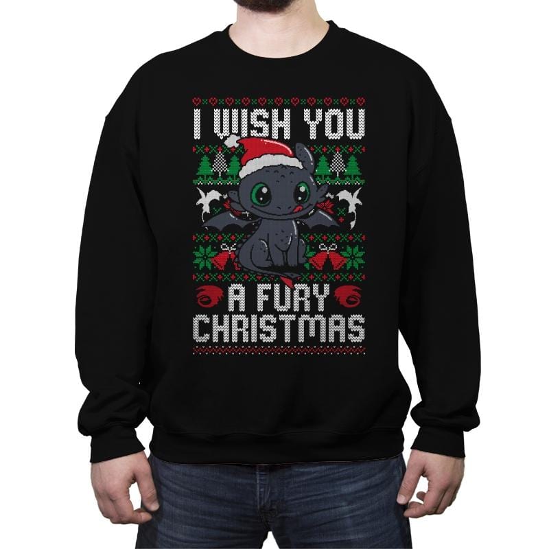 Fury Christmas - Crew Neck Sweatshirt Crew Neck Sweatshirt RIPT Apparel Small / 151515