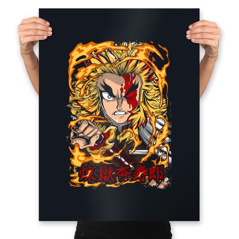 Fury Of Rengoku - Prints Posters RIPT Apparel 18x24 / Black